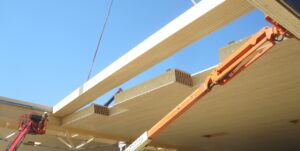 wide sapn wooden roof construction