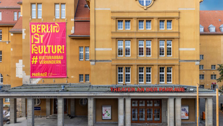 The old Building of the Theater an der Parkaue in Berlin while refurbishment